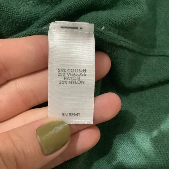 J. Jill Womens Tie-Dye Sweater Green Small  Petite Cotton Viscose Blend Ribbed - Picture 4 of 9